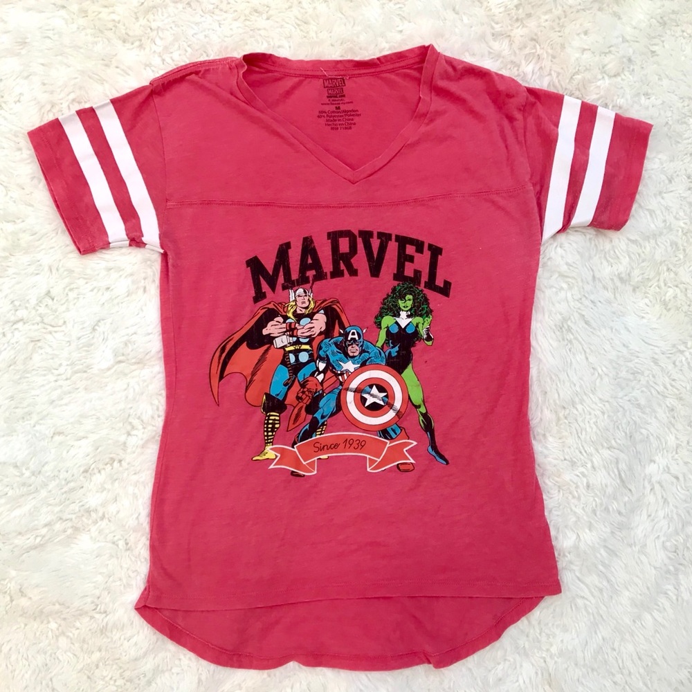 Marvel Superhero Pink jersey style T-shirt💪🏼